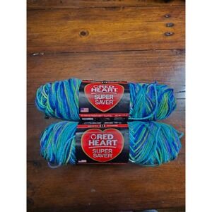 2 Red Heart Super Saver Worsted Acrylic Yarn Wildflower Color 3955